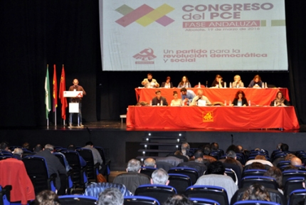 Un momento de la celebración del congreso del PCE en la Casa de la Cultura