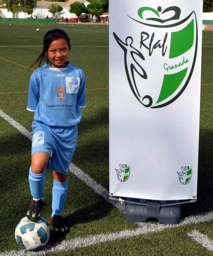 Blanca Ladrón de Guevara con la camiseta de la selección granadina