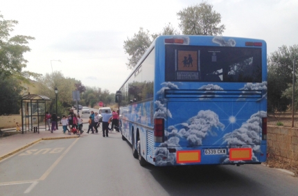 Parada del bus escolar de Buenavista que preocupa a las familias 