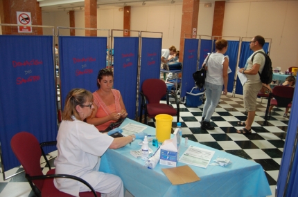 Recepción de donantes en una colecta el pasado verano. 