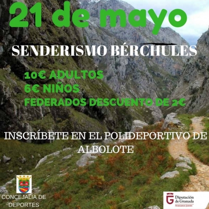 Cartel anunciador de la salida a Bérchules