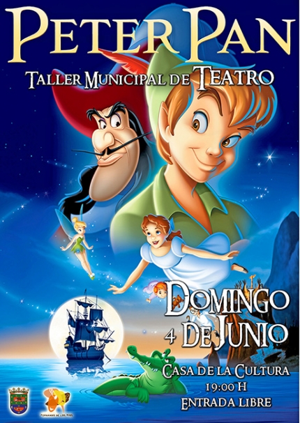 Cartel del musical Peter Pan que se representará los días 4 y 9 de junio.