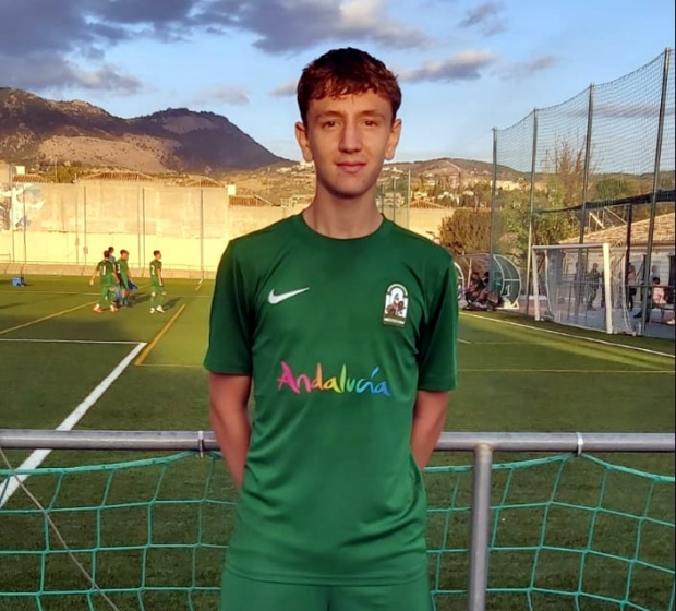 Damián García Moreno con la camiseta de la Selección Andaluza de Fútbol